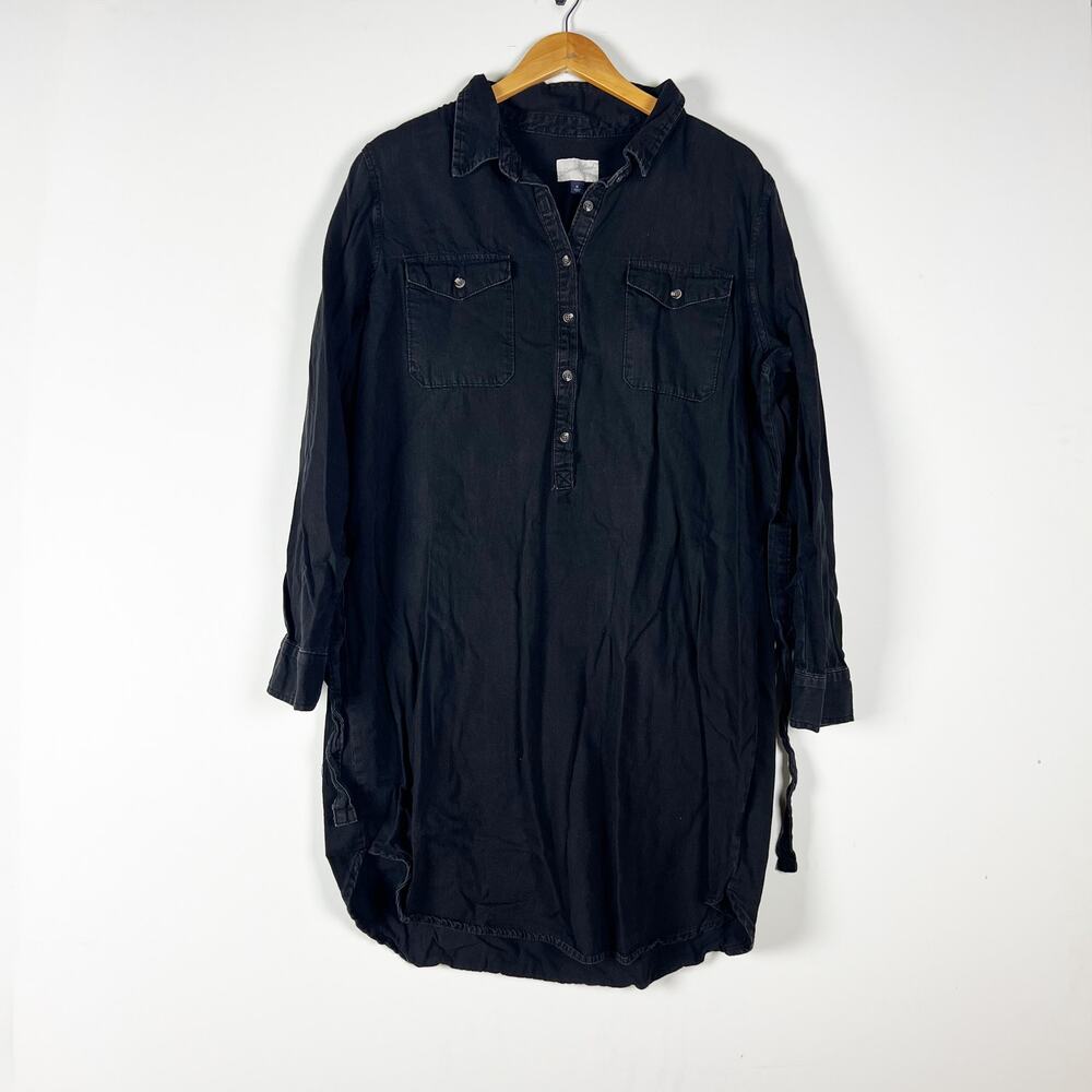 Universal Thread washed black denim shirt dress size XL